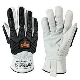 MVRK Industries Industrial Goatskin Leather Short Cuff Knuckle Puncture and Heat Resistant Work Glove