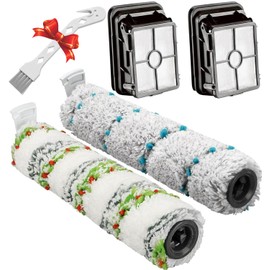 Replacement Parts Kit Compatible with Bissell CrossWave Cordless Max 2554 2590 2593 2596 Series Vacuum,for HydroSteam Plus,1 Pack Multi-Surface Brush Roll+1 Pack Pet Brush Rolls+2 Pack Vacuum Filters