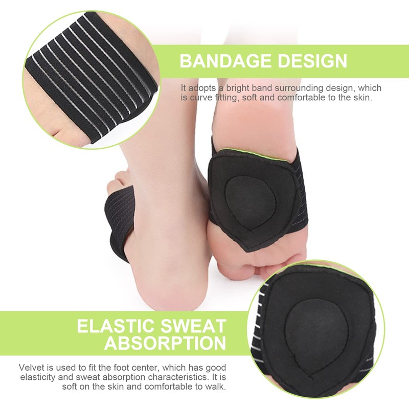 TSHAOUN 4 Pair Arch Support，Compression Cushioned Plantar Fasciitis Support，Relief Plantar