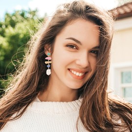 Pearl Earrings Dangling for Women Drop Earrings Wedding Prom Jewelry Christmas Gift for Women