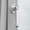 SCHÜCO Window handle with push button in silver, pack of