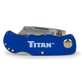 2 Pack Titan 11018 Folding Pocket Utilty Knife with Quick Blade Change - Blue