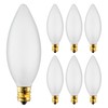 (6 Pack) 25 Watt Frosted Candelabra Base (E12) Torpedo Tip
