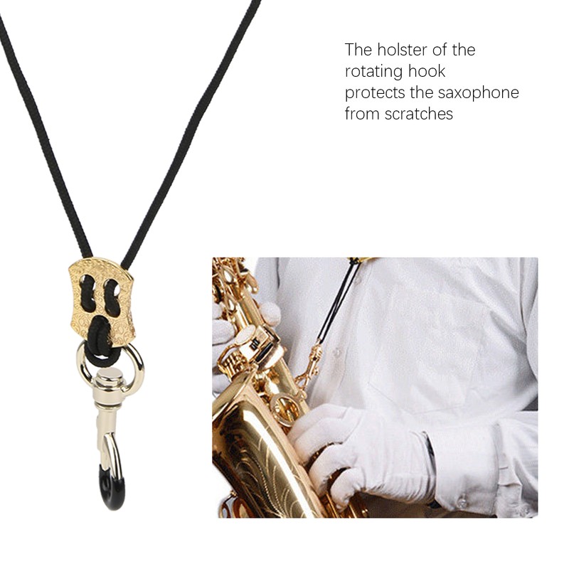 Saxophone Strap Plus Cotton Artificial Leather Adjustable Shoulder Musical Instrument