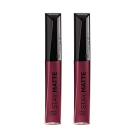 Rimmel Stay Matte Liquid Lip Color, Plum This Show, 0.21 Fl Oz, Pack of 2