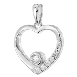 trendor Damen-Kette mit Herz-Anhänger 925 Silber 28418-45 45 cm