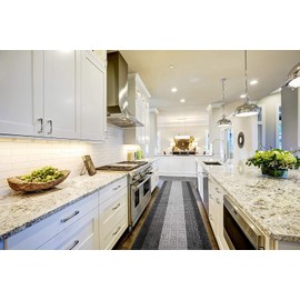 ORFA HOME Custom Length Hallway Runner Rug,Slip Resistant,Meander Grey, 26 Inch X 25 feet, Sold and Priced Per Foot