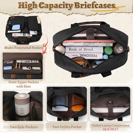 RAINSMORE Messenger Bag for Men 15.6 Inch Laptop Briefcase Bags Waterproof Computer Bag Shoulder Bag for Work Business Black