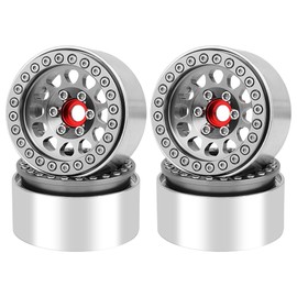 Pothyes Aluminum 1.9 Beadlock Wheels Rims for 1/10 RC Crawler Axial SCX10 I II III Capra TRX4 TRX6 VS4-10 Gen8 MST CFX Upgrades Parts (Titanium)