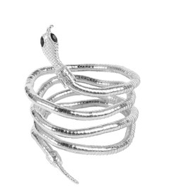 TORMEN Bendable Snake Necklace, Flexible Adjustable Snake Bracelet, Multi-Purpose Snake Choker, Punk Snake Necklaces Accessories Suitable for men and women (Silver)