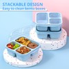 MCHERRY 3Pack Snack Boxes with Compartments, Stackable Bento Boxes for