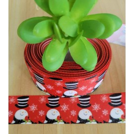 Plaid 1 Inch (1 YD) Snowman Grosgrain Ribbon Christmas Gift Wrap Bows Top Hat Ribbon