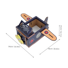 Operitacx Wearable Cardboard Airplane for Engaging Rotatable Fan Interactive DIY Craft for Home School Imaginative Fun for Boys