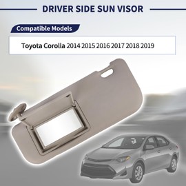 Magimaker - Parasol lateral del conductor para Toyota Corolla 2014 2015 2016 2017 2018 2019 reemplazar 74320-02B50-B0 delantero izquierdo | visualización de protección solar | Espejo de maquillaje |