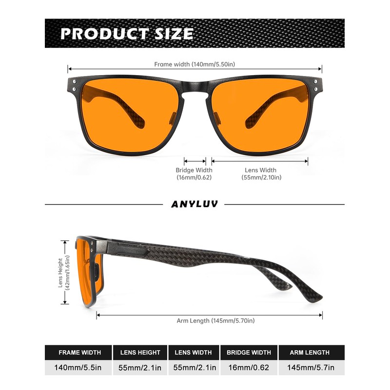 ANYLUV Blue Light Glasses Men/Women, Gaming Blue Light Blocking Glasses,