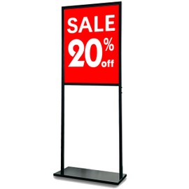 Height Adjustable Floor Stand for Double-Sided Poster Sign Holder, 65 Inches (Stand Only) (1 Unit)