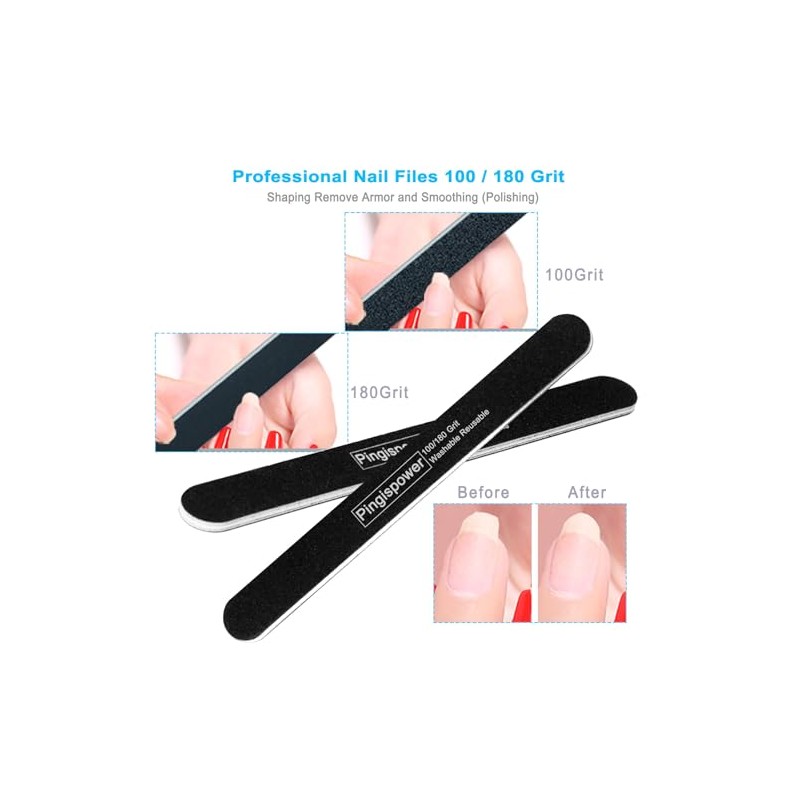 Nail Files and Buffer 16Pcs, Professional Manicure Tools Kit, Nail