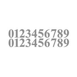 Gray Vinyl Numbers Stickers 0-9 (2 of Each Number, 20 Total Numbers) Choose from 1/2" to 12" Sizes (V646) (3.5")