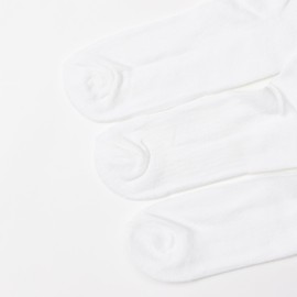 Champion CMSCY002/CMSCH002 Men's High Socks, Plain Socks, 3-Pair Set, Half Pile, One Point Logo, Full Length Socks, white, 25.0-27.0 cm