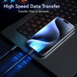 AFFHAUSEN USB-C Cable, 2.1m, 240W Fast Charge 480Mbps Braided Black