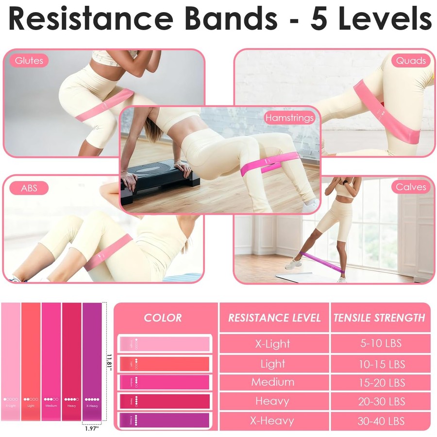 Pilates Ring and Ball Set with Ankle Weights, Resistance Band and Gliding Discs for Home Workout and Core Training