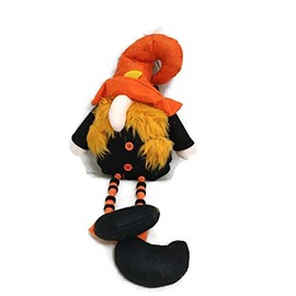 Mystic Witch Gnome Dangle Leg Decor 21 Inch - Orange Hat