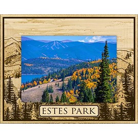 Estes Park Colorado Mountain Laser Engraved Wood Picture Frame Landscape (5 x 7)