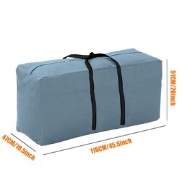 Yolaka Waterproof Seat Cushion Storage Bag with Zip and Handles 116 x 47 x 51 cm Grey