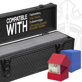 Game Card Storage Case | Designed for Top-loaders Fits 400+ (35pt), Boulder Boxes, One-Touch & Deck Box 100+ | Strong Protection | Lockable Box | Hard Case | Fits All Standard TGC Trading Cards