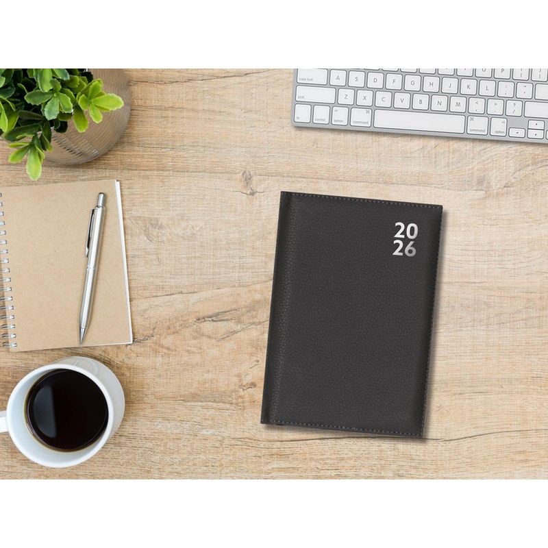 2026 A4 Diary Week Day Per Page - Black Appointment