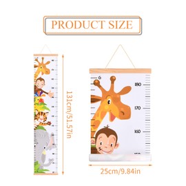 Height Chart for Children, Height Chart Children and Baby Height Chart Child Adorable Animal, Height Ruler for Hanging, Bedroom Wall Decoration