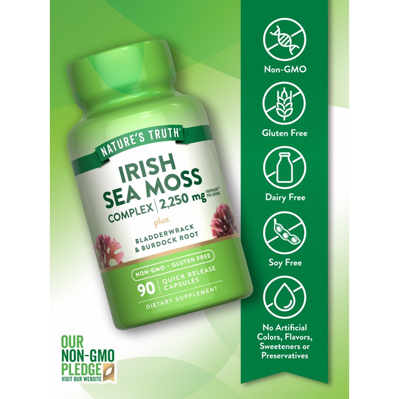 Nature's Truth Irish Sea Moss Capsules | 2,250mg | 90
