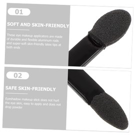 PACKOVE 50pcs Dual Headed Black Sponge Eyeshadow Brush Lightweight Makeup Applicators for Home Travel Daily Use