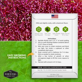 1 Pack Amaranth Microgreens Seeds for Planting and Growing - Plant Green Leafy Micro Vegetable Plants Indoors - Grow A Mini Windowsill Garden - Non-GMO Heirloom - Survival Garden Seeds