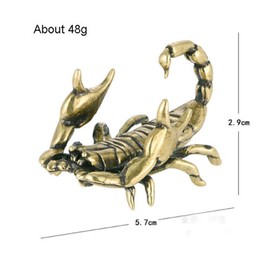 TEAMWILL Small Retro Brass Scorpion Figurine Brass Scorpion Statue House Office Decor Pen Holder