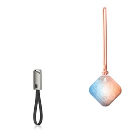 BoxWave Cable Compatible with orastone Rechargeable Hand Warmer - USB Type-C Keychain Charger, Key Ring USB Type-C to Type-A 8 in USB Cable - Jet Black