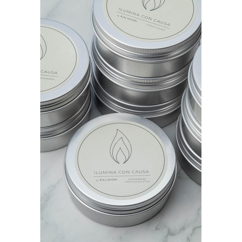 Ilumina Con Causa, Vela Aromática de Citrus Agave, Envase Metálico