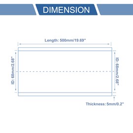 X AUTOHAUX X AUTOHAUX 1 Pcs 68mm/2.68" ID 500mm/19.69" Length 0 Degree Blue Car Silicone Hose Coolant Hose Universal