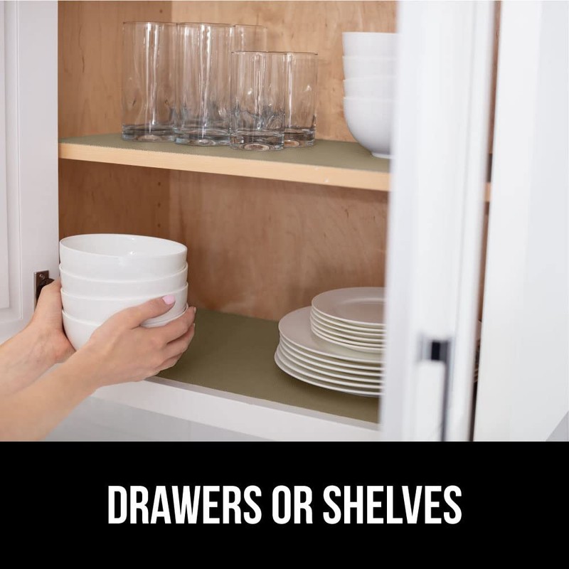 GORILLA GRIP DripGuard Shelf Liner, Non-Adhesive Drawer and Kitchen Cabinet
