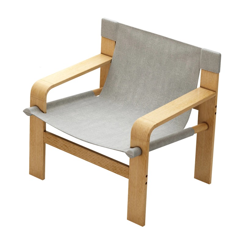 Detachable Washable Modern Oak Lounge Armchair with Wide Armrests Linen