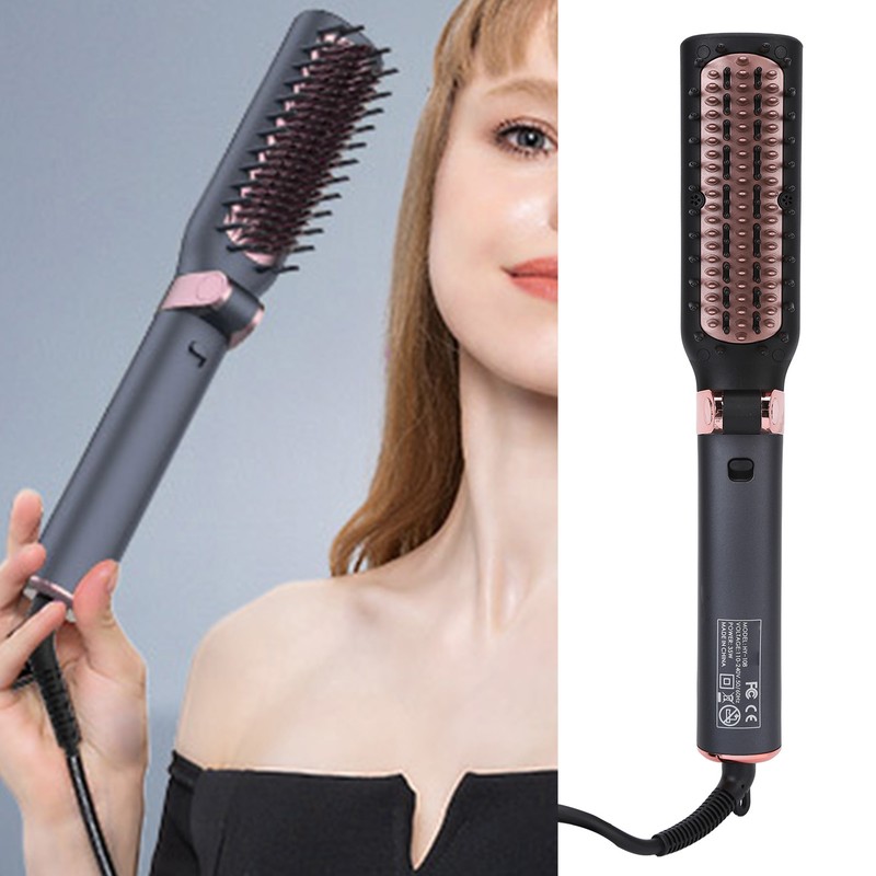Hot Comb Electric Folding Design Ergonomic Handle Curls Straight Hair