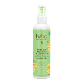 Babo Botanicals After Sun Soothing Mist - Aloe Vera & Cucumber - For Face, Body & Sensitive Skin - Non-Aerosol - No-touch application - EWG Verified - Alcohol-Free - Scented with cucumber extract