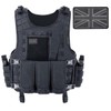 Black and Grey Union Jack Flag Patch 3D PVC Rubber