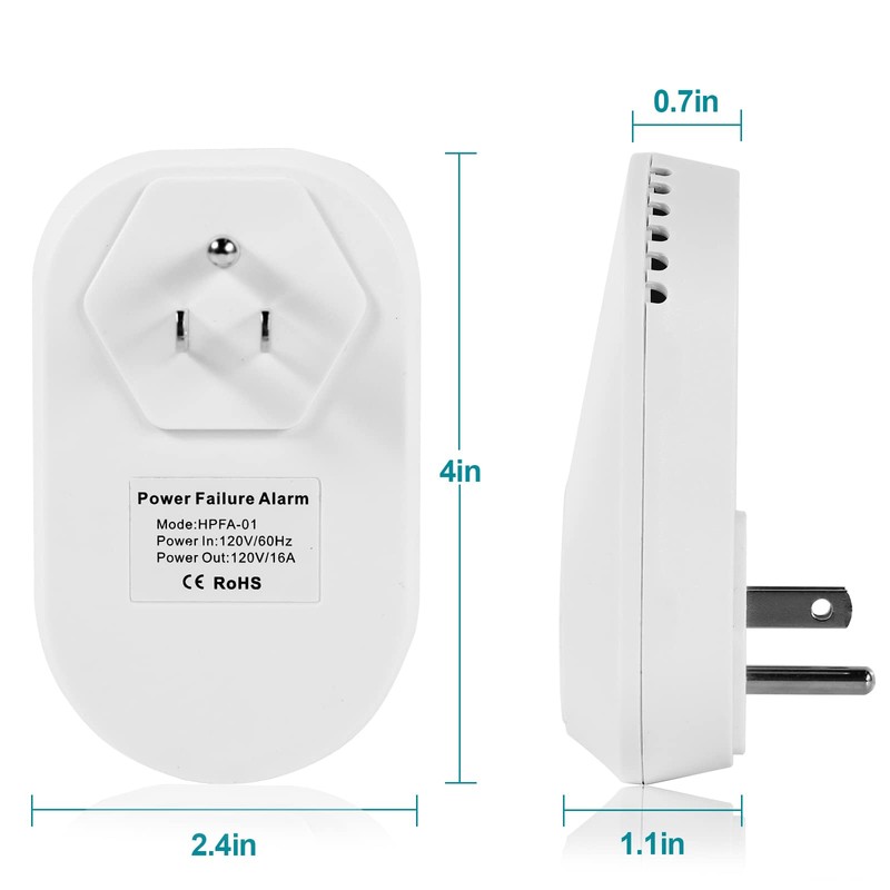 Briidea Power Failure Alarm with LED Indicator & 80dB Siren,