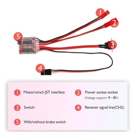 5PCS 30A Brushed ESC, RC ESC with Brake Dual Way JST Interface Micro 30A Brushed Speed Controller for 130 180 260 Motor 1/16 1/24 1/18 Car Model