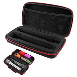 FERCAISH 1 Piece Microphone Bag, EVA Dual Microphone Bag, Microphone Hard Case, Microphone Storage Bag, Wireless Microphone Carry Bag, for KTV Bar Music Devices, black, Sporty