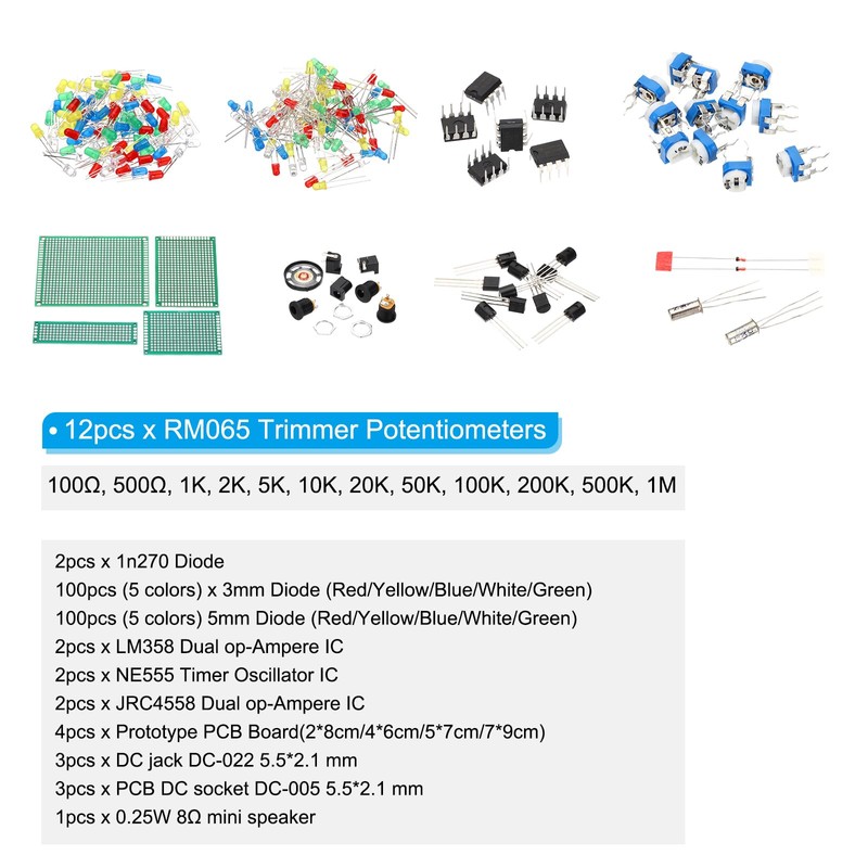 PATIKIL Electronics Components Kit Assortment, 1900pcs Metal Film Resistor, Diode,