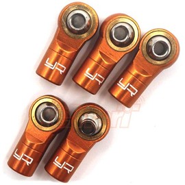 Yeah Racing Aluminum Reversed Thread M3 Rod Ends 5pcs Orange #YA-0572OR