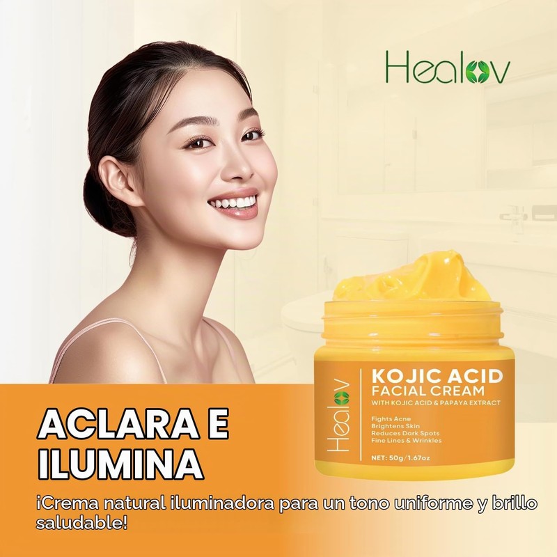 Crema de Ácido Kójico Healov – Ilumina, Unifica y Reduce