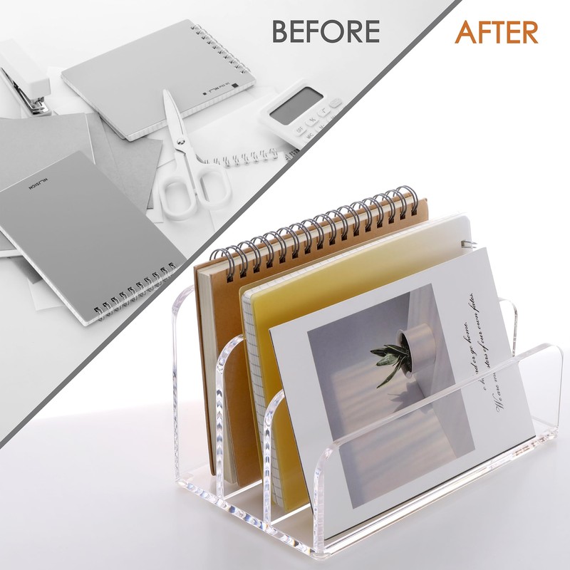 SANRUI 3 Compartments Mail Organizer Letter Holder for Desk ,Vertical